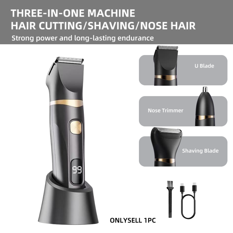 Men'S Grooming Ear Hair - 3‑Pcs Household Electric Grooming Set,Hair Clipper