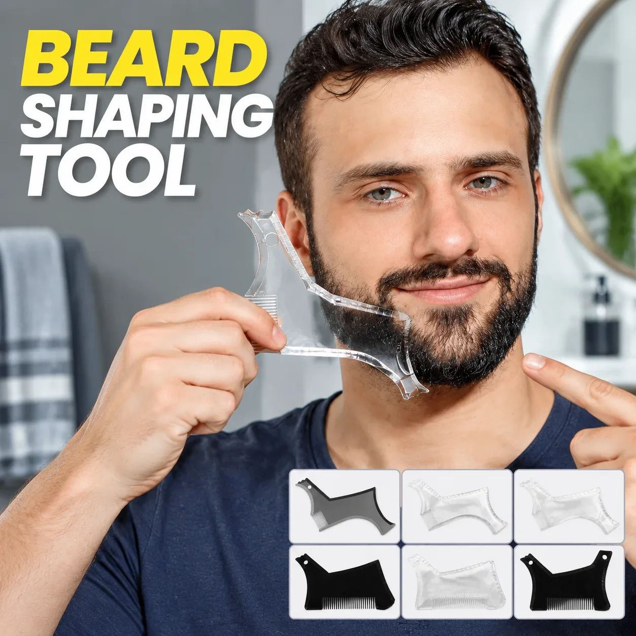 Men'S Grooming Guide - Beard Shaping Tool Template ABS Beard