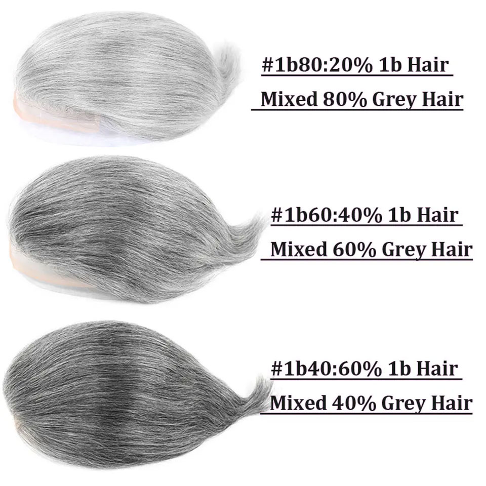 #1B80 Grey Men Toupee Human Ha - Men'S Grooming Tape recension och pris